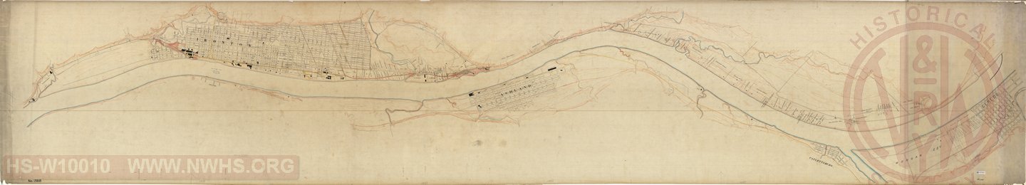 Map showing N&W RR Ohio Extension from Ceredo to Ironton, and connections with Ironton RR and Scioto Valley.