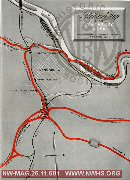 Railroad Map of the Lynchburg Area