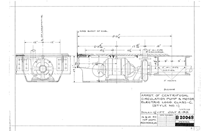 Arrangement of Centrifugal Circulation Pump & Motor, Electric Loco Class C1 (Style No. 1)