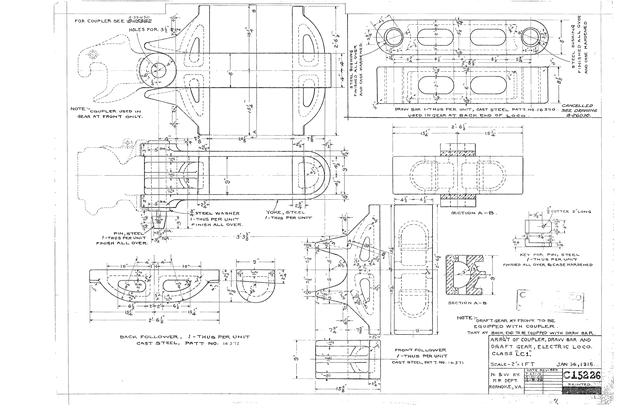 Arrangement of Coupler Draw Bar and Draft Gear Electric Loco Class LC1
