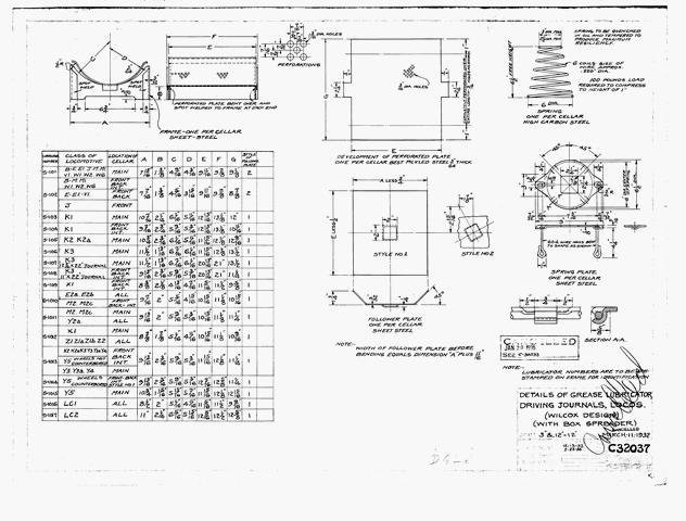 Details of Grease Lubricator, Driving Journals, Locos. (Wilcox Design) (with Box Spreader)