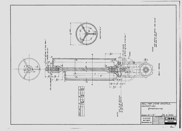 Bell for Chime Whistle, Locomotives. (Experimental)