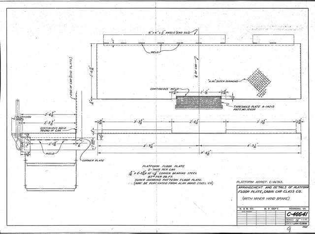 Arrangement and Details of Platform Floor Plate Applies to Cabin Car Class CG
