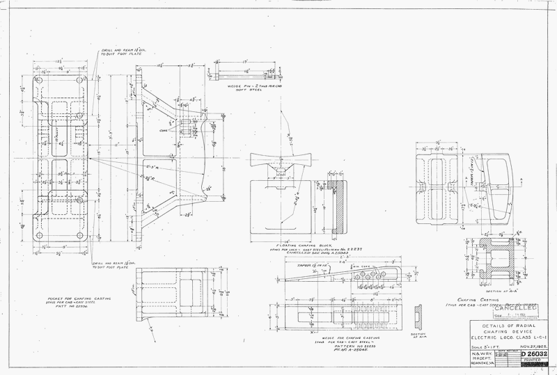 Details of Radial Chafing Device, Electric Loco. Class LC-1