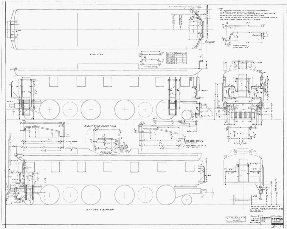 Arrangement of Safety Appliances, Electric Loco. Class LC-1