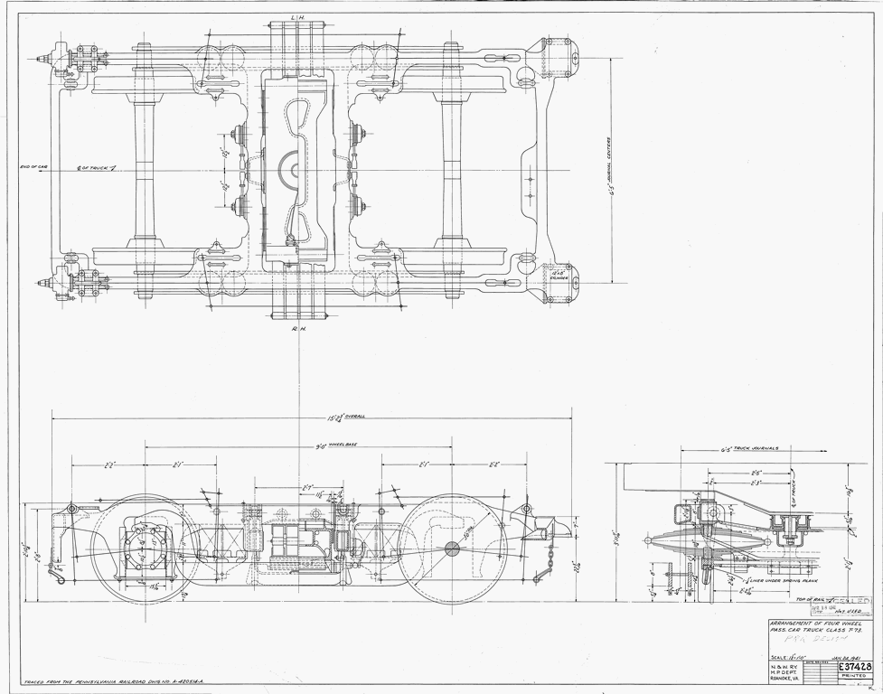 Arrangement of Four Wheel Passenger Car Truck Class T73