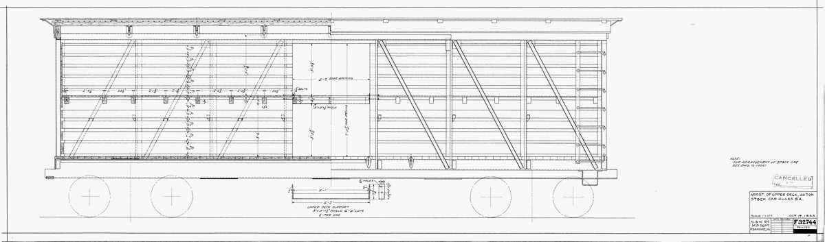 Arrangement of Upper Deck 40 Ton Stock Car Class SH