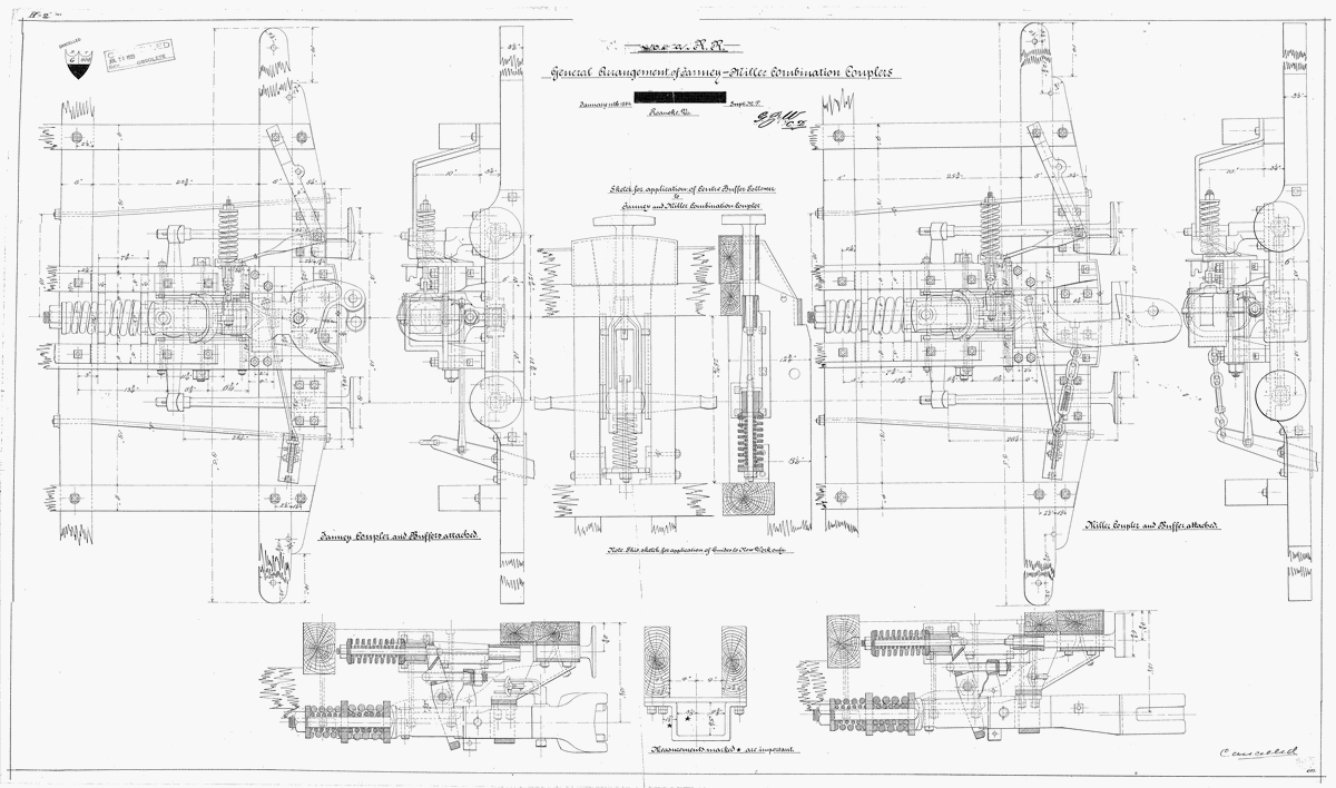 General Arrangement of Janney-Miller Combination Couplers