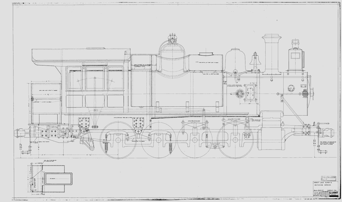 Arrangement Loco. Class G. Switching Service.