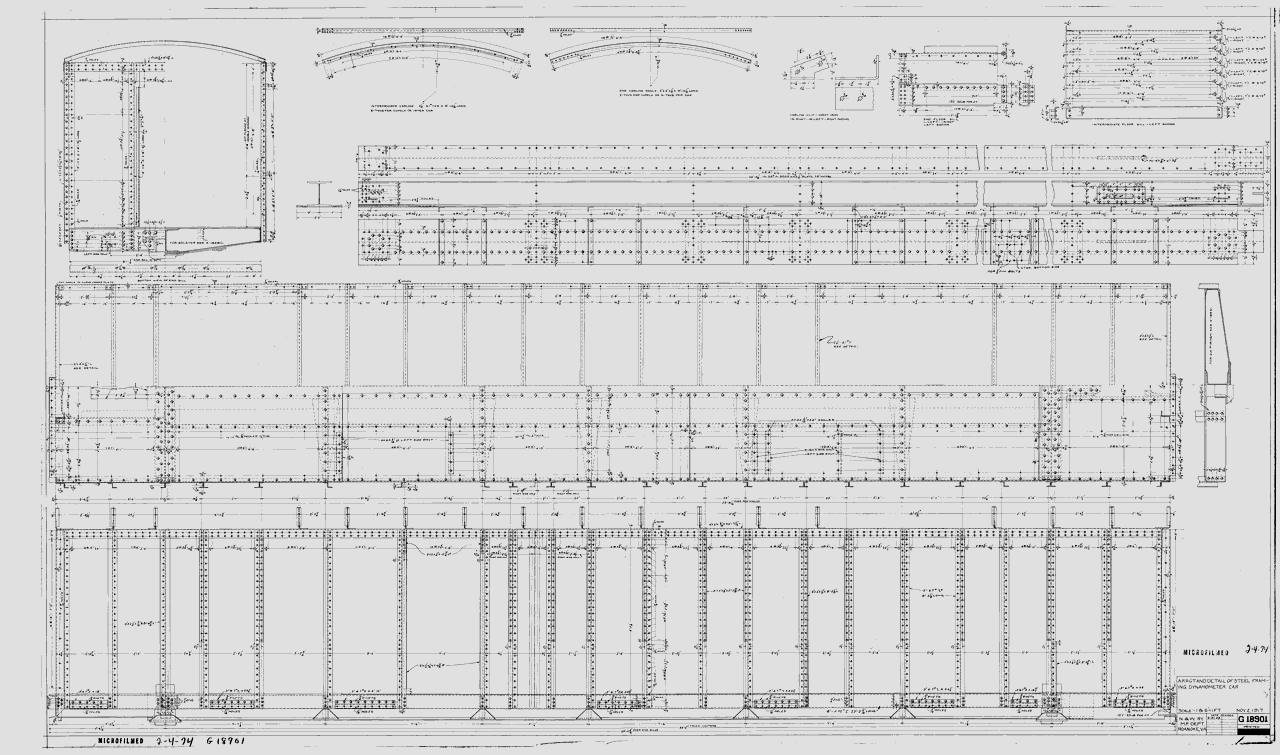 Arrangement and Detail of Steel Framing, Dynamometer Car