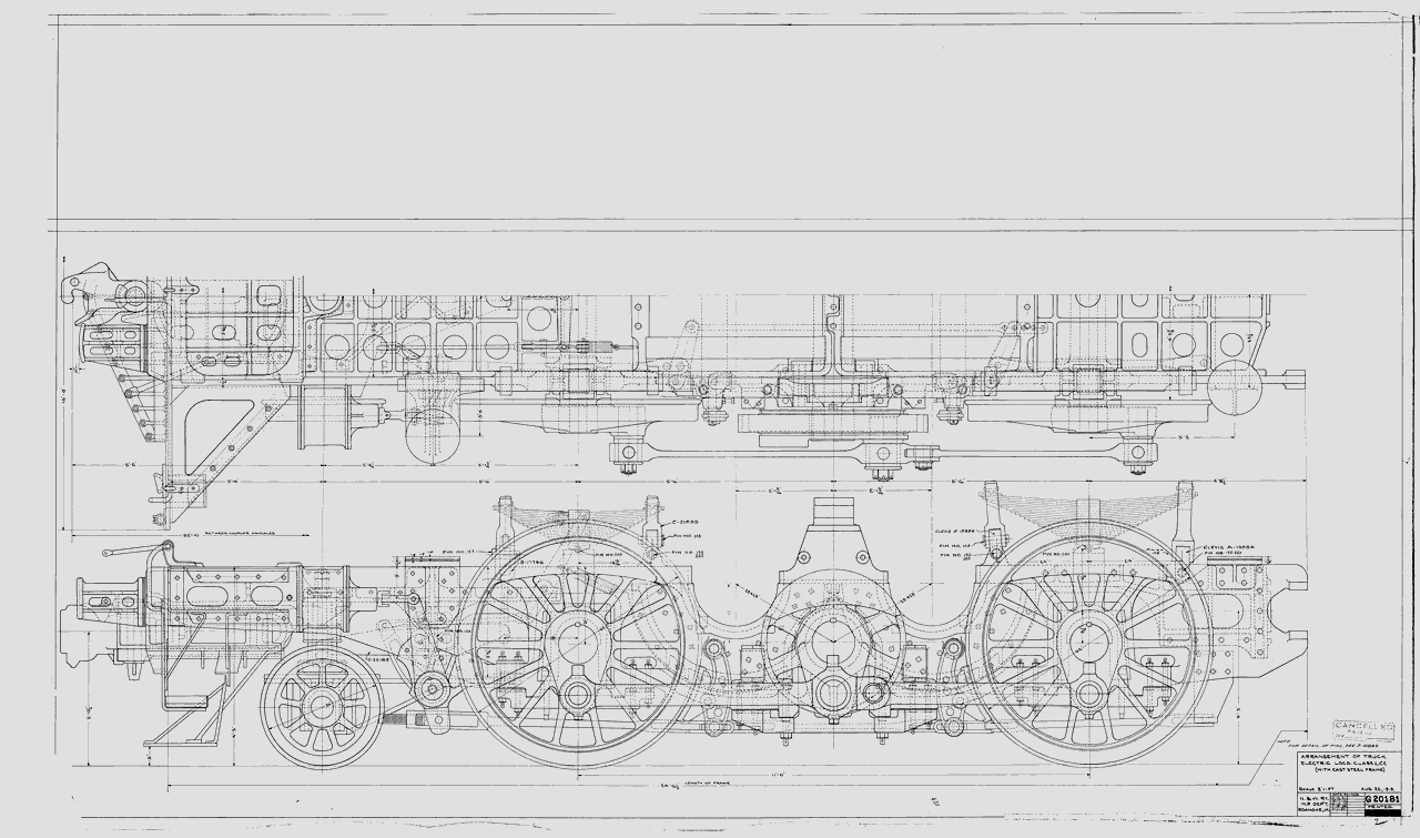 Arrangement of Truck Electric Loco. Class LC1. (with Cast Steel Frame)