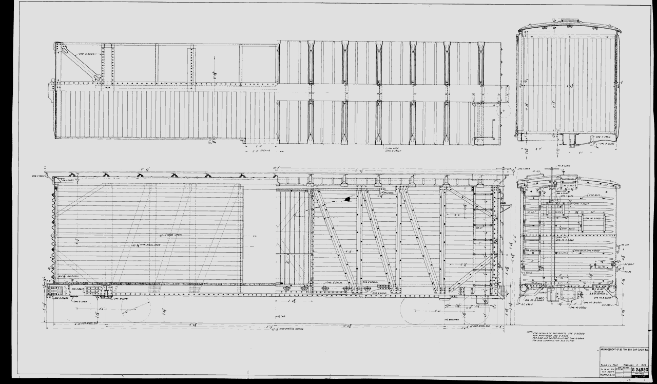 Arrangement of 50 Ton Box Car Class BLa