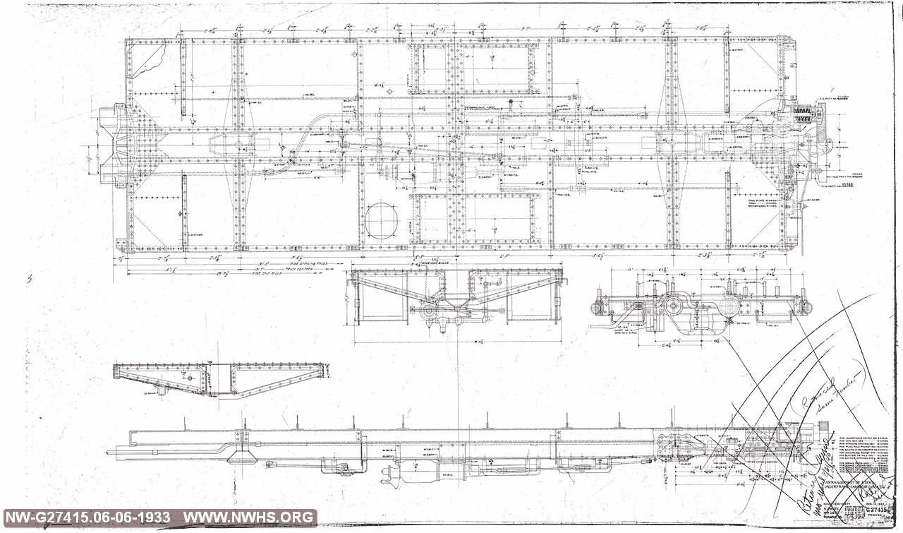 Arrangement of Steel Underframe-Cabin Car Class "CG"