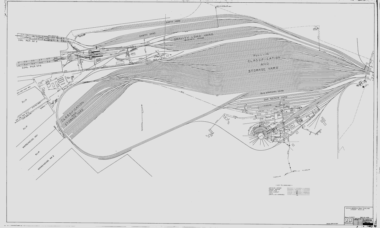 Water, Sewer, & Drain Pipe Lines Lambert Point, Va. (shows entire track layout)