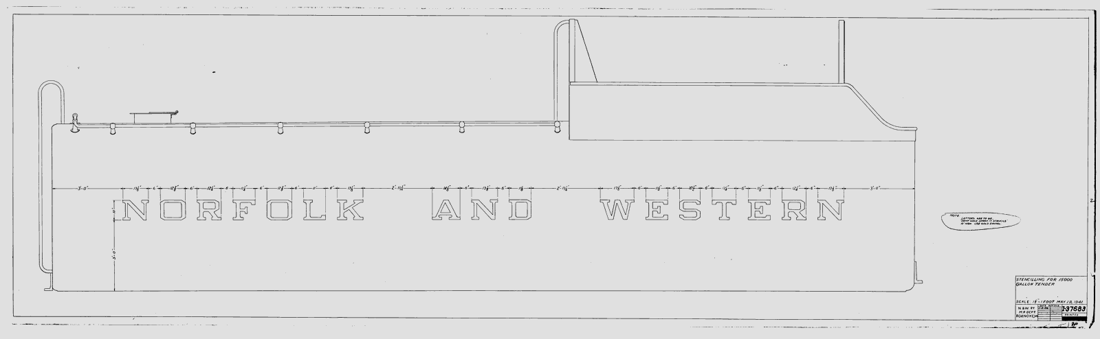 Stenciling for 15,000 Gallon Tender