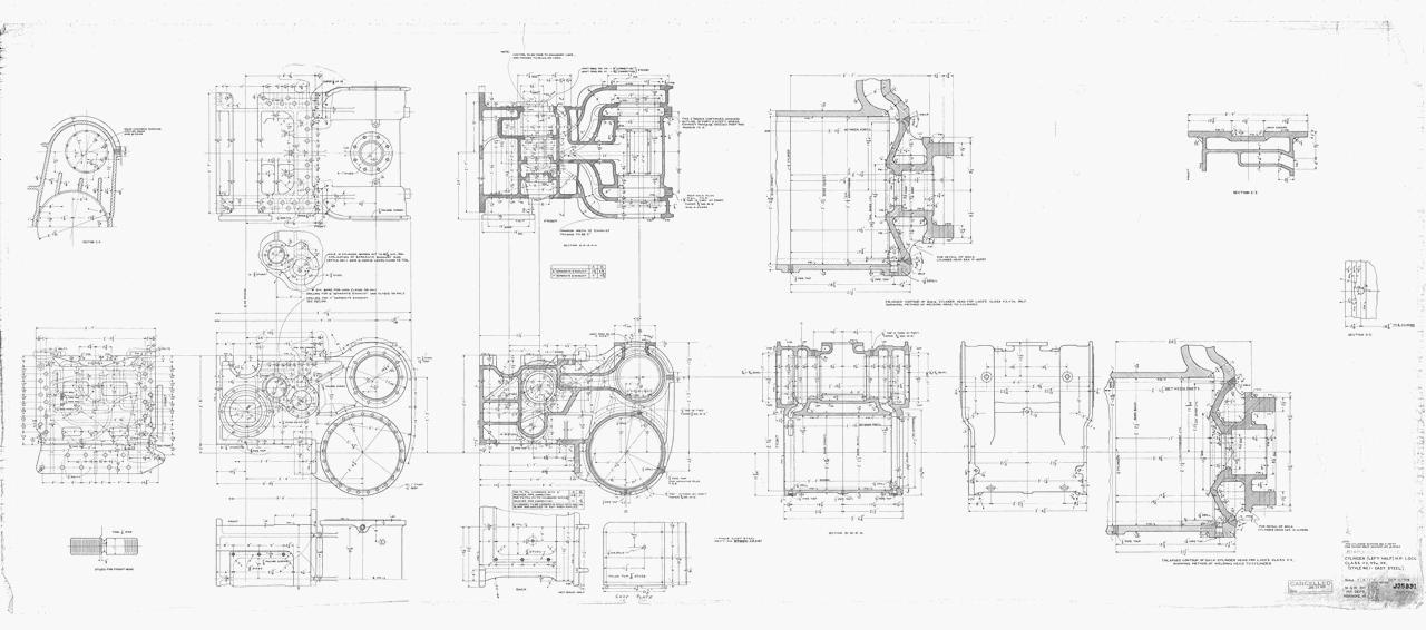 Cylinder(Left Half), H.P. Loco., Class Y3, Y3a, Y4 (Style No. 1 - Cast Steel)