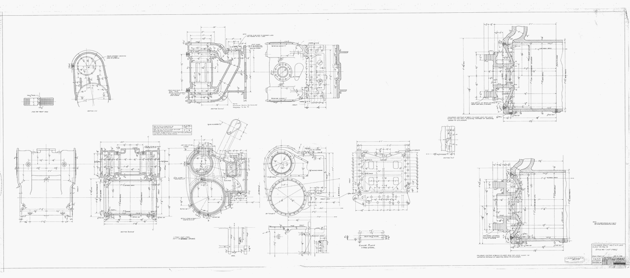 Cylinder, (Right Half), H.P. Loco. Class Y3, Y3a, Y4 (Style No. 1 - Cast Steel)