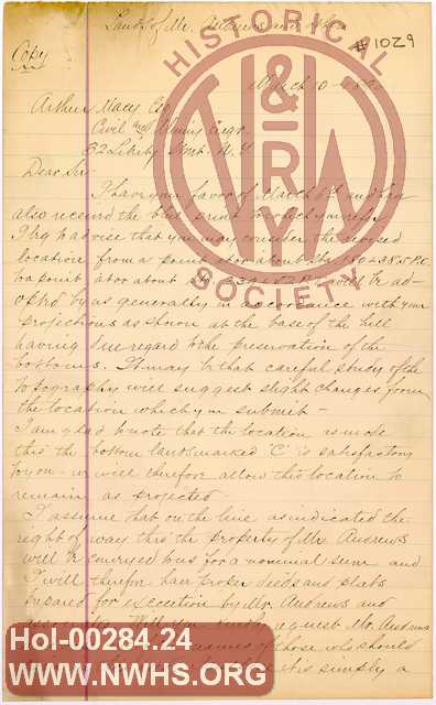 Letter from W.W. Coe to Arthur Macy about land (see related)