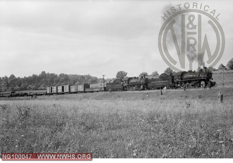 N&W Class M 382 & 396 on Abingdon branch mixed train