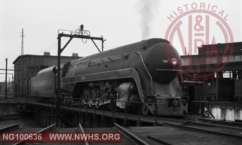 N&W J 610 on turntable. Roanoke?