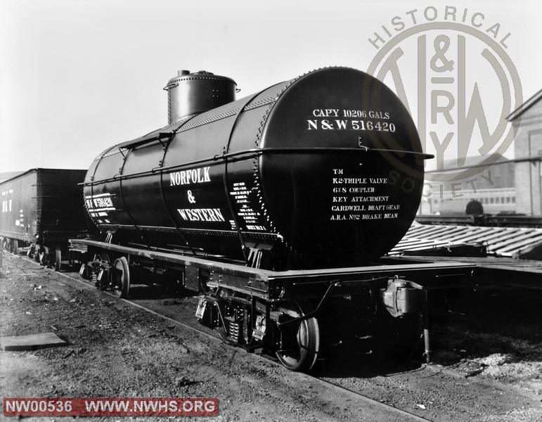 Class TM Tank Car #516420, 7/8 view - B&W