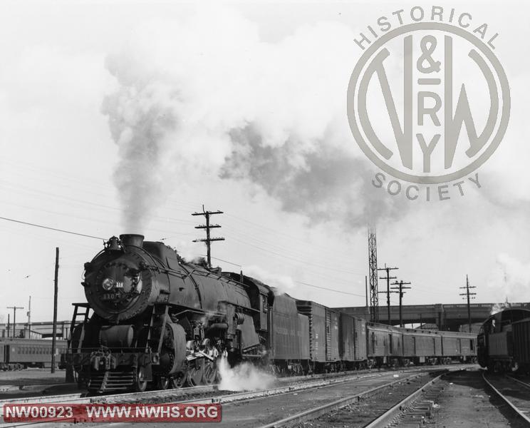 Class K-1 #110, Left 7/8 View - B&W - (Action) @ Petersburg, VA W/Train #7