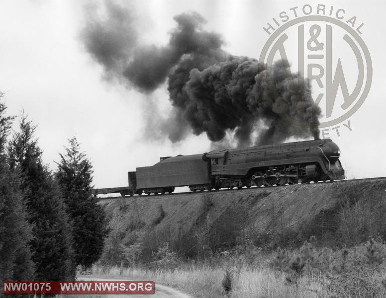 Class "J" #612, Right side view - B&W - @Farmville, VA (W/WBD shifter -Crewe to Appomattox)