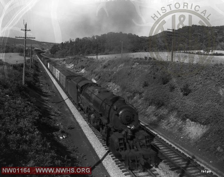 Class Y-5, Right 7/8 View - B&W - West of Elliston, VA -  Action!