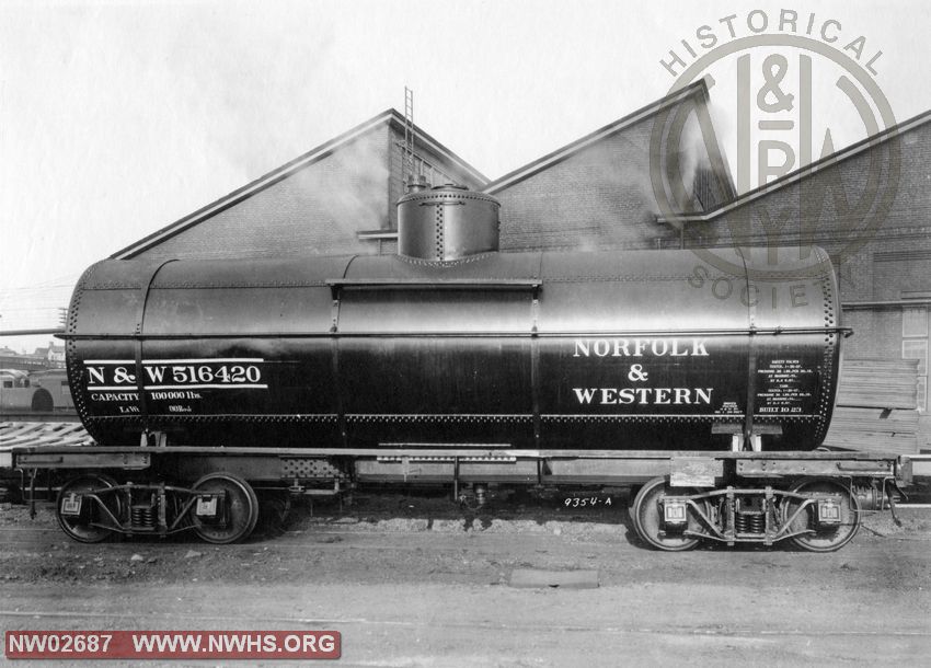 Class "TA" Tank Car #516420, Side View, B&W