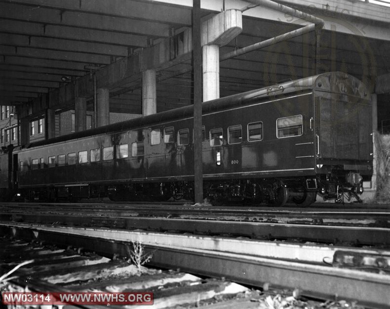 Inspection Car #800, B&W,5/8 View @ Roanoke Motive Power Bldg.