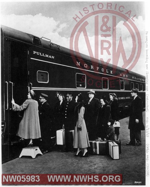 Passengers boarding new Sleeping card (retouched) cop. 4/15/1949 (Orig, neg. #506528)