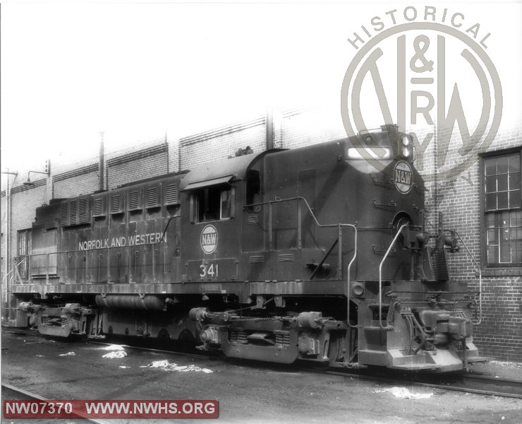N&W 341 Loco Class RS11 at Roanoke,VA Sept. 20,1967