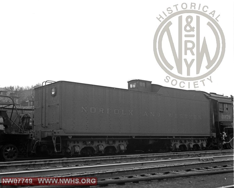 N&W Class Y3a 2079 Right Side BLE Tender View at Bluefield,WV Aug. 4,1958