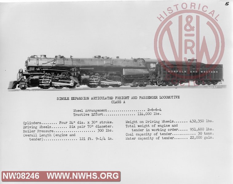 Single Expansion Articulated Freight and Passenger locomotive Class A