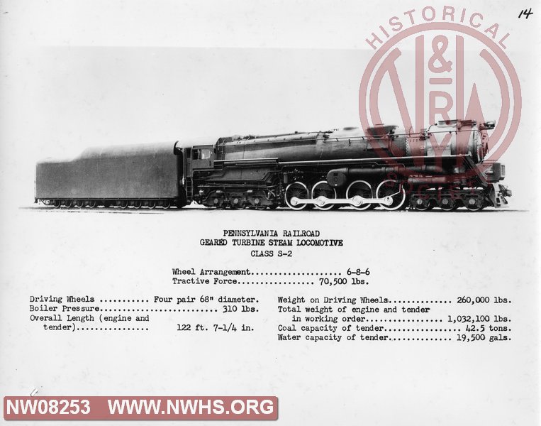 PRR Geared Turbin Steam Locomotive Class S-2