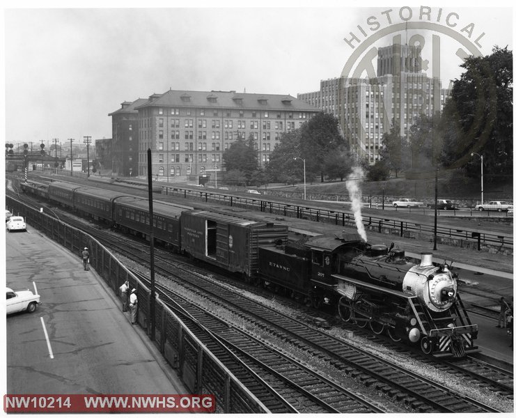 ET&WNC #207 2-8-0 at Roanoke passenger station on excursion train