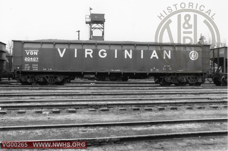 G-4c Gondola #20407, Side View, B&W, @ Victoria, VA