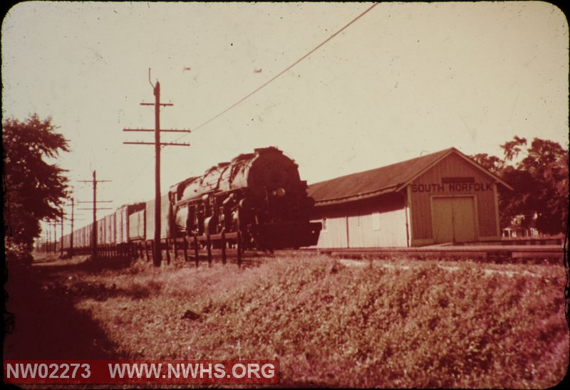  Class A No. Unknown with Train 92,Color,7/8 Right Front View,South Norfolk,VA