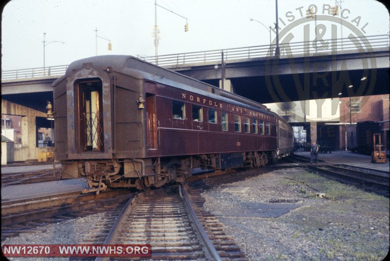 N&W Diner #1018 passenger car at Roanoke, VA station