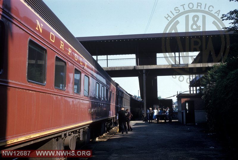 N&W S1 sleeper "Franklin County" at Kemper Street station at Lynchburg, VA