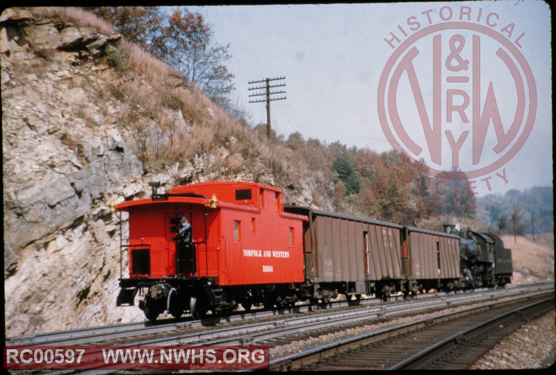 N&W Class CF Caboose #518114 leading work train